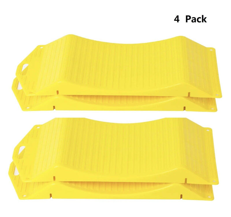 4pcs Yellow Portable Tire Saver Ramps Highly Visible for Flat Spot and Flat Tire