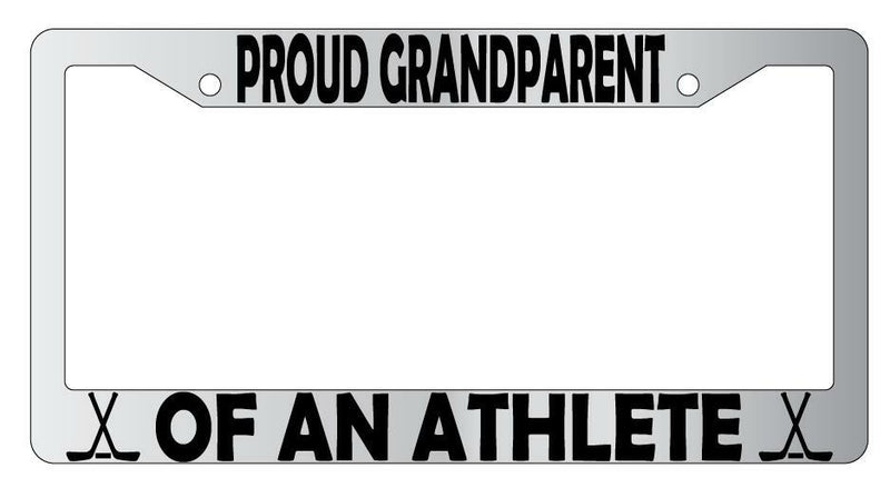 Proud Grandparent Of An Athlete (Hockey) Chrome Plastic License Plate Frame  Mod-GRAPH9856236-6248