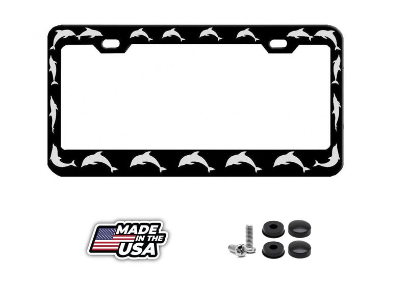 Dolphin Design Heavy Duty Metal Car License Plate Frame Auto Tag Holder