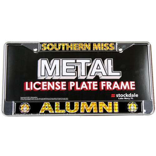 NCAA Southern Mississippi Golden Eagles Alumni Metal License Plate Frame W/domed Inse