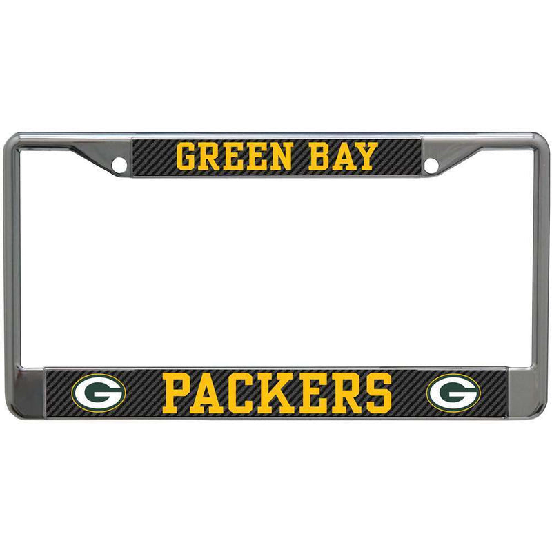 NFL Green Bay Packers Metal License Plate Frame - Carbon Fiber