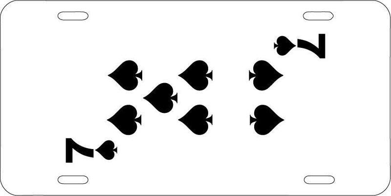 Seven Of Spades White Vanity License Plate Mod-GRAPH9856236-7641