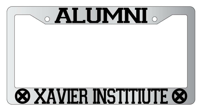 Alumni Xavier Institute Chrome Plastic License Plate Frame  Mod-GRAPH9856236-5091