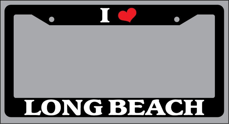 Black License Plate Frame "I Heart Long Beach" Auto Accessory 1532  Mod-GRAPH9856236-1119