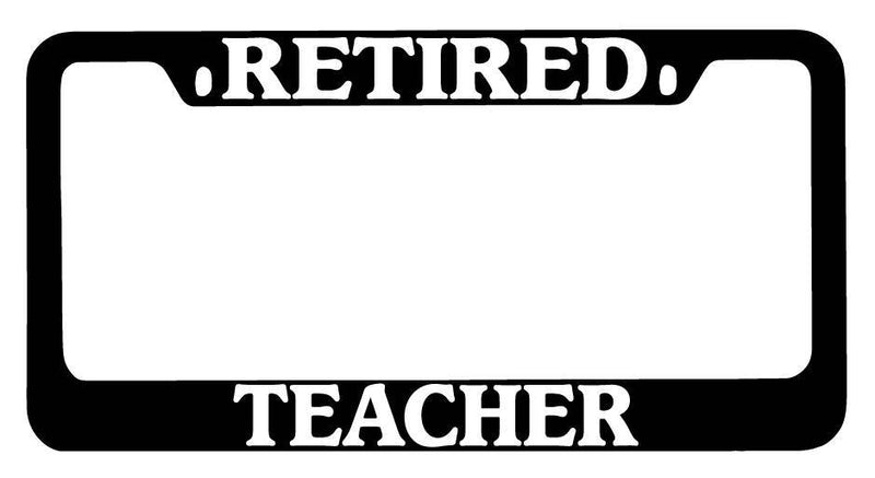 Black METAL License Plate Frame Retired Teacher Auto Accessory  Mod-GRAPH9856236-8419