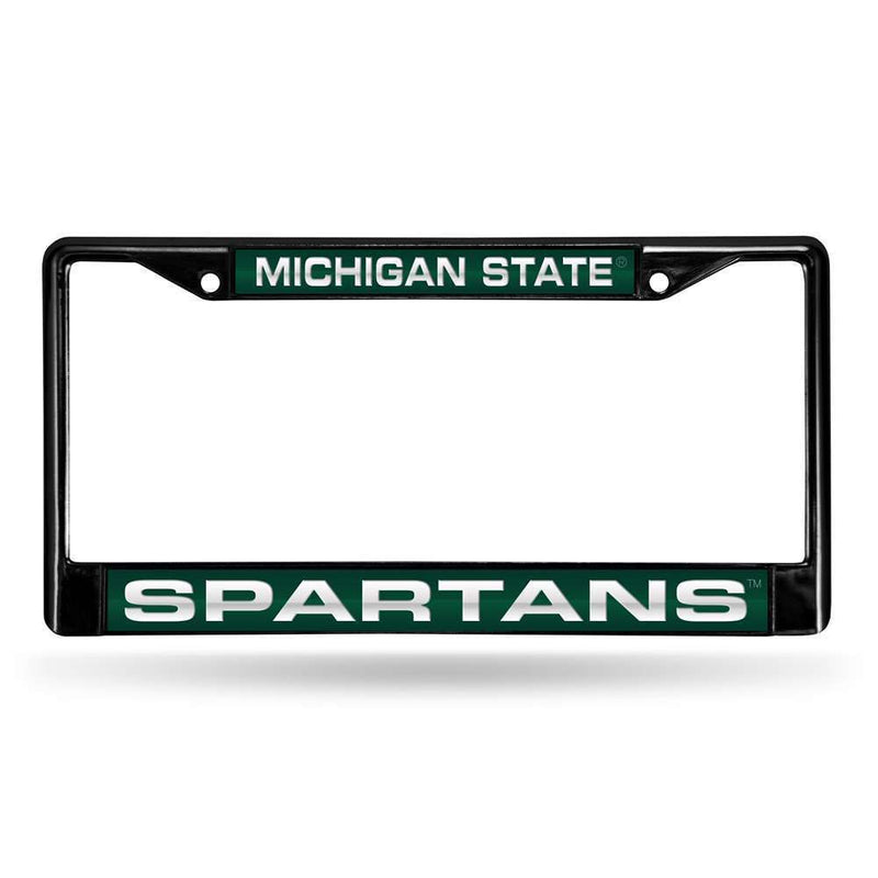 NCAA Michigan State Spartans Inlaid Acrylic Black License Plate Frame