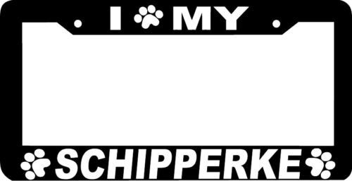 SCHIPPERKE DOG paw print License Plate Frame