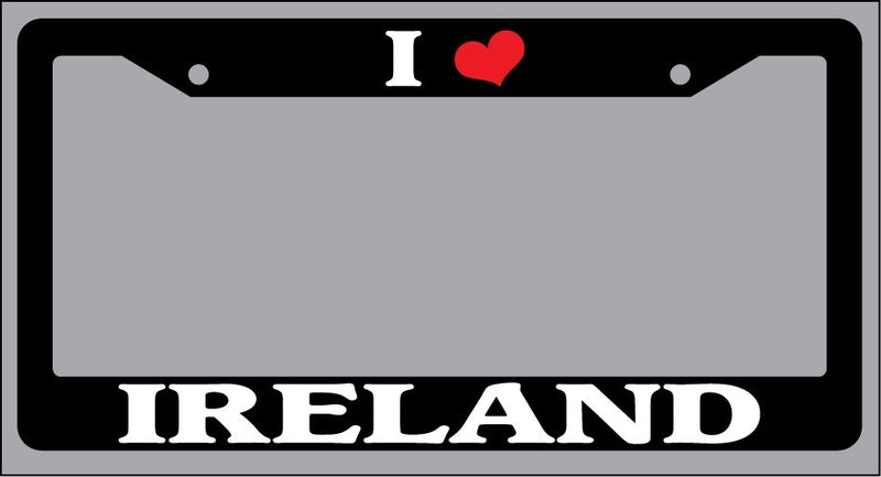 Black License Plate Frame "I Heart Ireland" Auto Accessory 1484  Mod-GRAPH9856236-1399