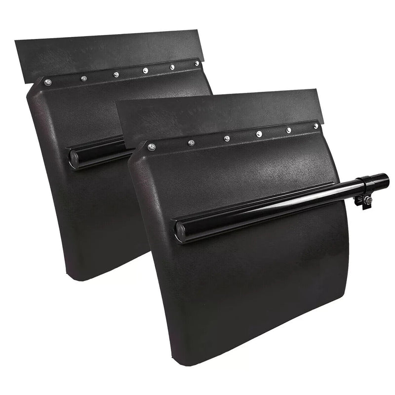 Pair 24"x24" Black Poly Plastic Quarter Fender Mud Flap Hangers For Semi Trucks