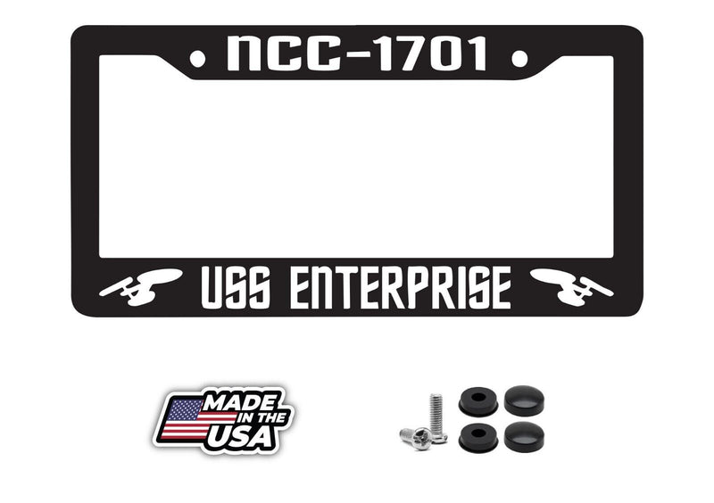 Star Trek NCC-1701 USS Enterprise Glossy Black License Plate Frame