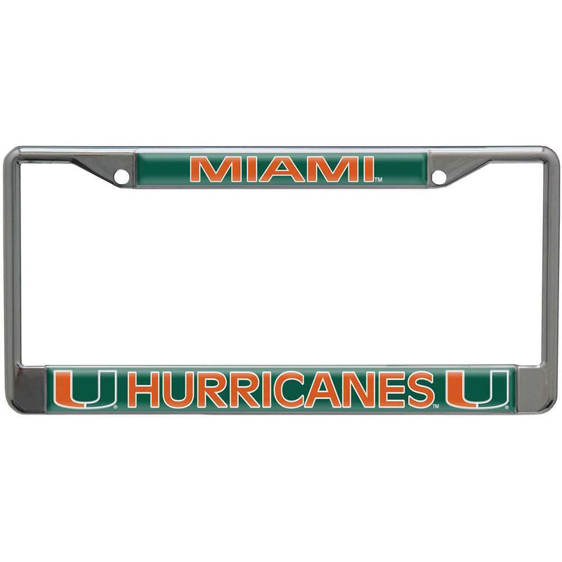 NCAA Miami Hurricanes Metal License Plate Frame w/Domed Acrylic