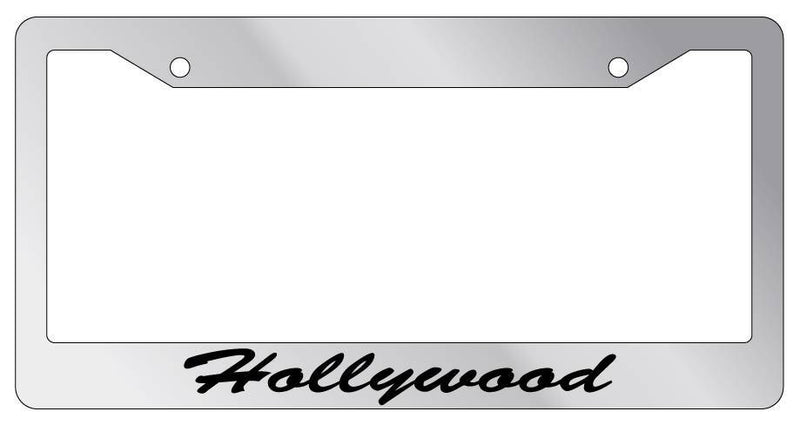 Chrome METAL License Plate Frame Hollywood Cursive Auto Accessory 1355  Mod-GRAPH9856236-8880