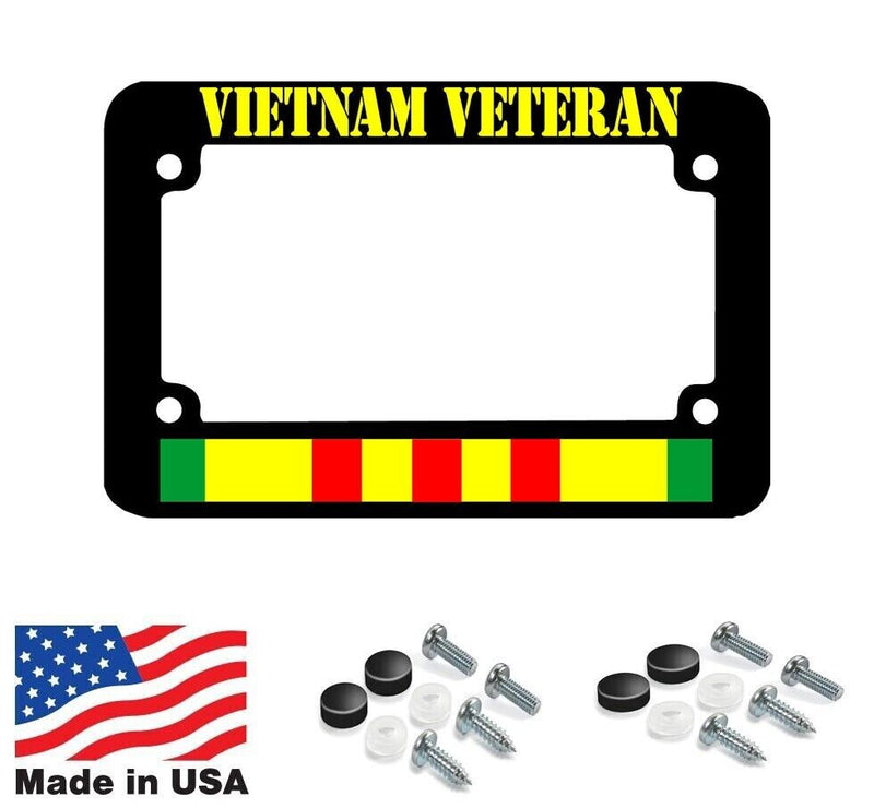 MOTORCYCLE VIETNAM VETERAN service ribbon war Motorcycle License Plate Frame