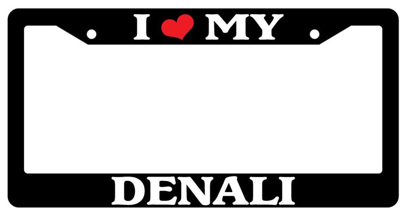 Black License Plate Frame I Heart My Denali Auto Accessory Novelty 1586  Mod-GRAPH9856236-3223