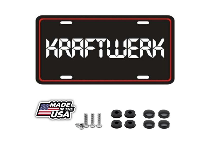 KRAFTWERK METAL LICENSE PLATE MUSIC TAG - BLACK - NEW