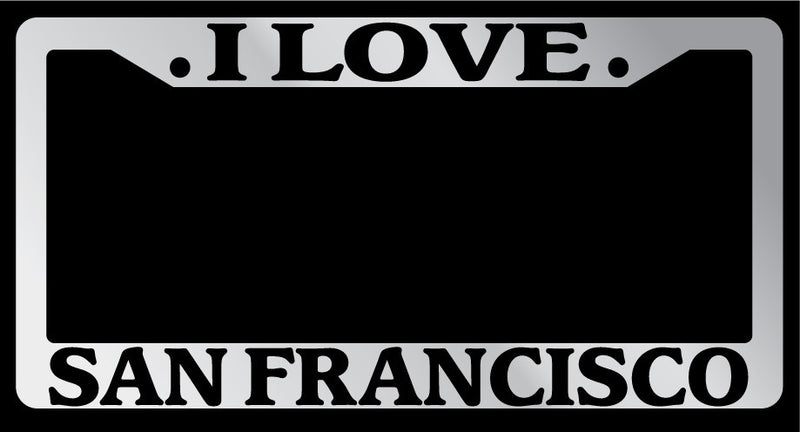 Chrome License Plate Frame "I Love San Francisco" Auto Accessory Novelty  Mod-GRAPH9856236-1693