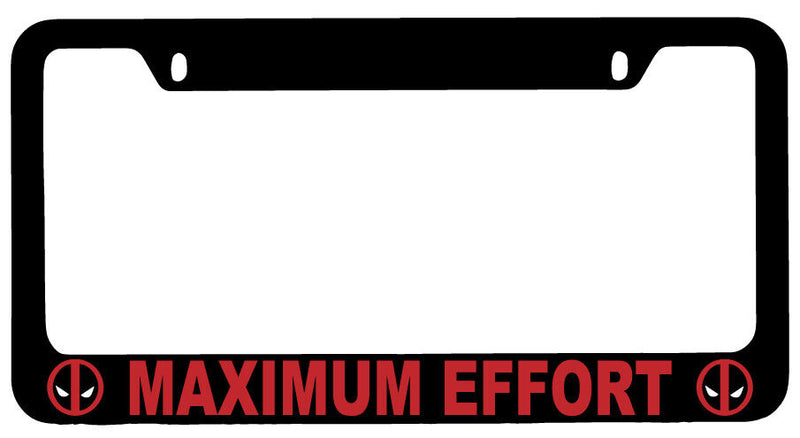 Maximum Effort Black METAL License Plate Frame For Deadpool For Marvel  Mod-GRAPH9856236-8226