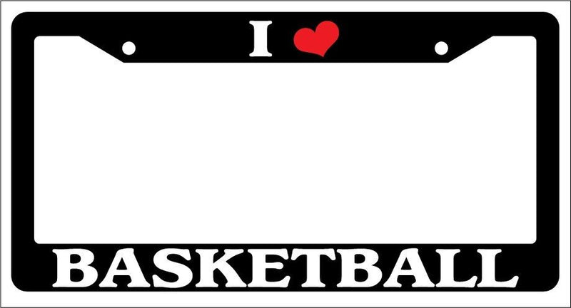 Black License Plate Frame "I Heart Basketball" Auto Accessory Novelty  Mod-GRAPH9856236-2903