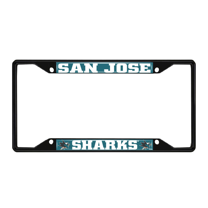 NHL San Jose Sharks Black Metal License Plate Frame