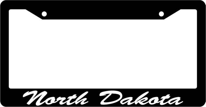 Black License Plate Frame CURSIVE North Dakota Auto Accessory Novelty 2425  Mod-GRAPH9856236-2406