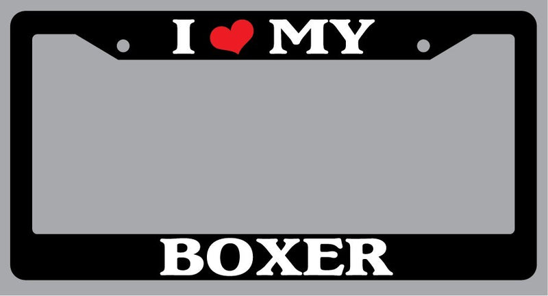 Black License Plate Frame I Heart My Boxer Auto Accessory Novelty 307  Mod-GRAPH9856236-2679