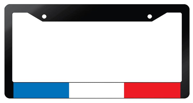 France Glossy Black Plastic License Plate Frame World Flags  Mod-GRAPH9856236-6901