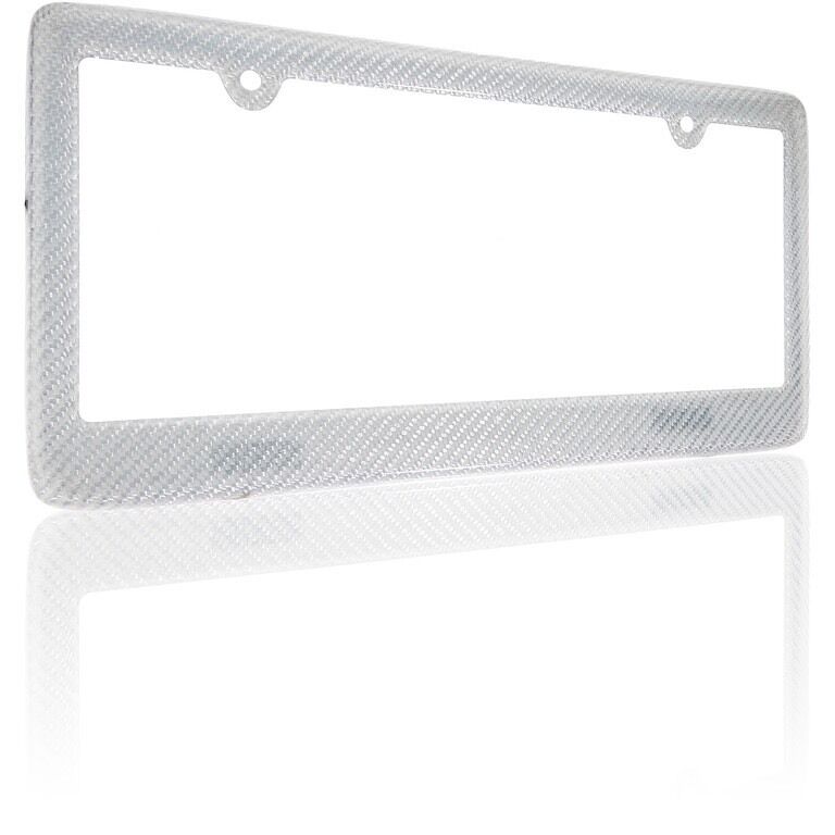 REAL 100% Silver CARBON FIBER LICENSE Plate Frame COVER 3K TWILL JDM /FF