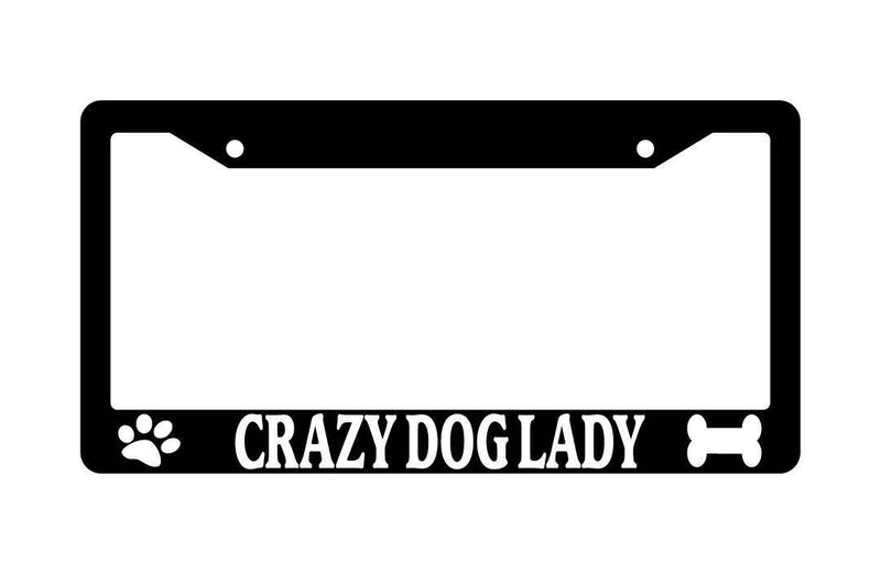 Black License Plate Frame CRAZY DOG LADY Auto Accessory 228  Mod-GRAPH9856236-2433