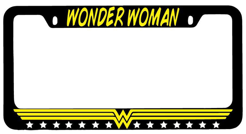 Wonderwoman Black METAL License Plate Frame Auto Accessory DC  Mod-GRAPH9856236-7924