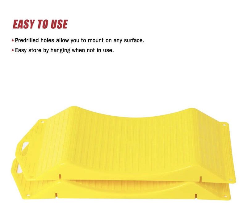 4pcs Yellow Portable Tire Saver Ramps Highly Visible for Flat Spot and Flat Tire