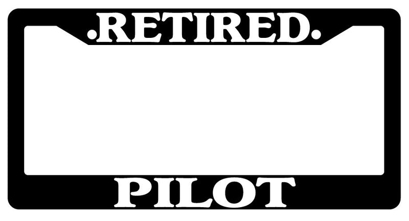 Black License Plate Frame Retired Pilot Auto Accessory Novelty 1845  Mod-GRAPH9856236-933