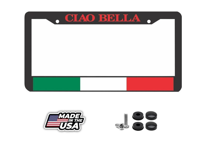CIAO BELLA ITALIAN ITALY FLAG License Plate Frame