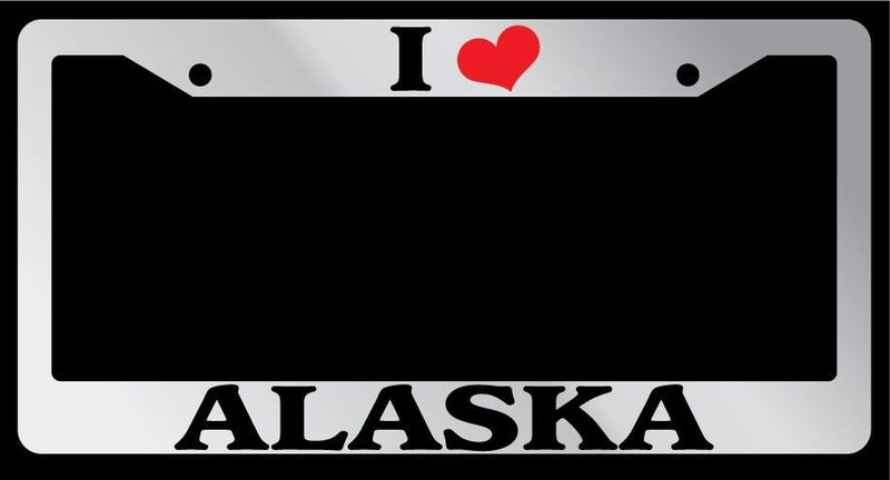 Chrome License Plate Frame I Heart Alaska Auto Accessory 1043  Mod-GRAPH9856236-4380