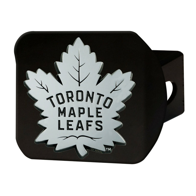 NHL Toronto Maple Leafs Chrome on Black Metal Hitch Cover