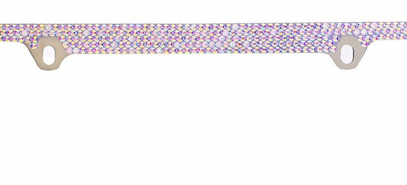 7 Rows AB Bling Crystal Rhineston License Plate Frame With Screws Caps