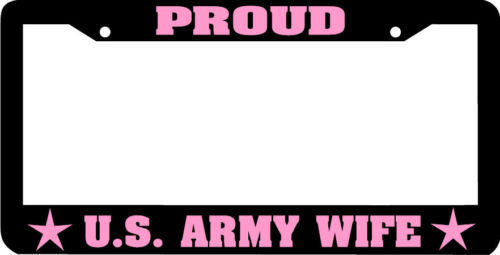 US ARMY WIFE PROUD PINK License Plate Frame
