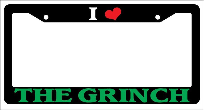 Black License Plate Frame I Heart The Grinch Green Auto Accessory 821  Mod-GRAPH9856236-3892