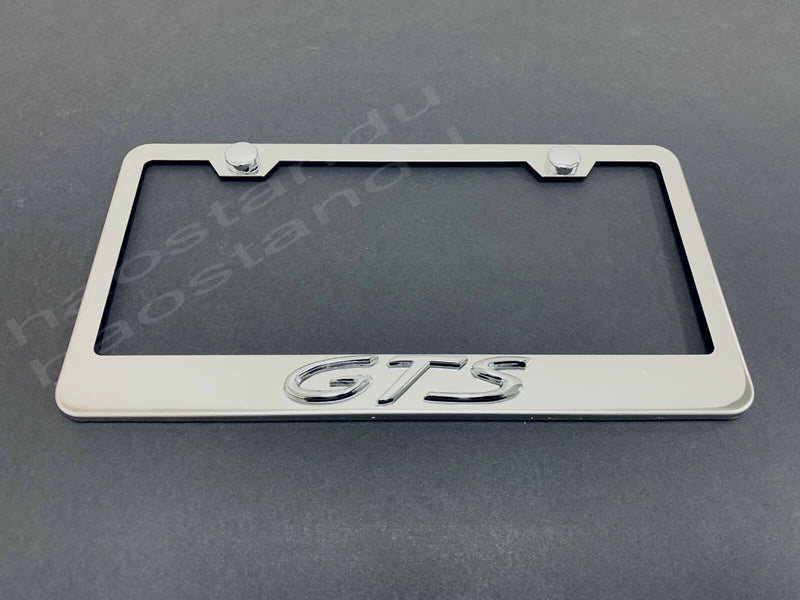 1x GTS 3D Emblem STAINLESS STEEL License Plate Frame RUST FREE + Screw Cap