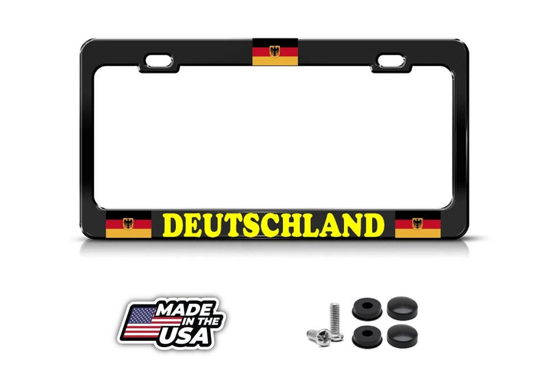 GERMAN EAGLE FLAG BLACK License Plate Frame Border