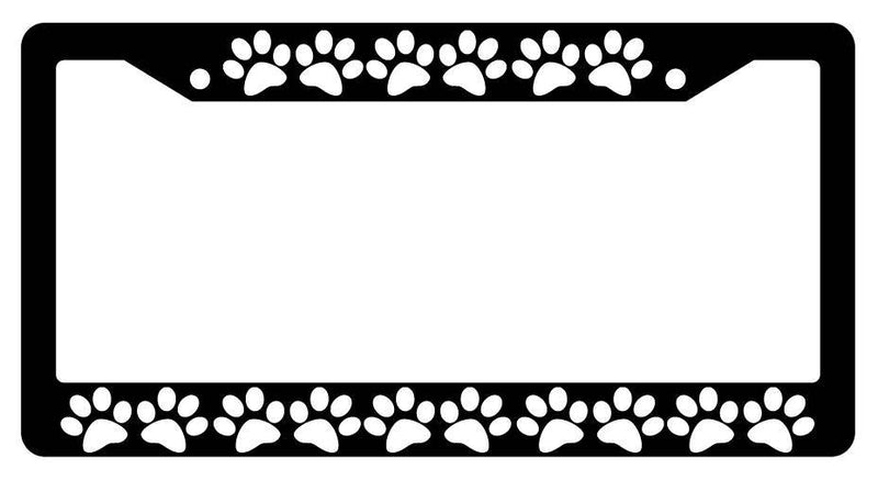 Black License Plate Frame PUPPY FEET Auto Accessory  Mod-GRAPH9856236-2031