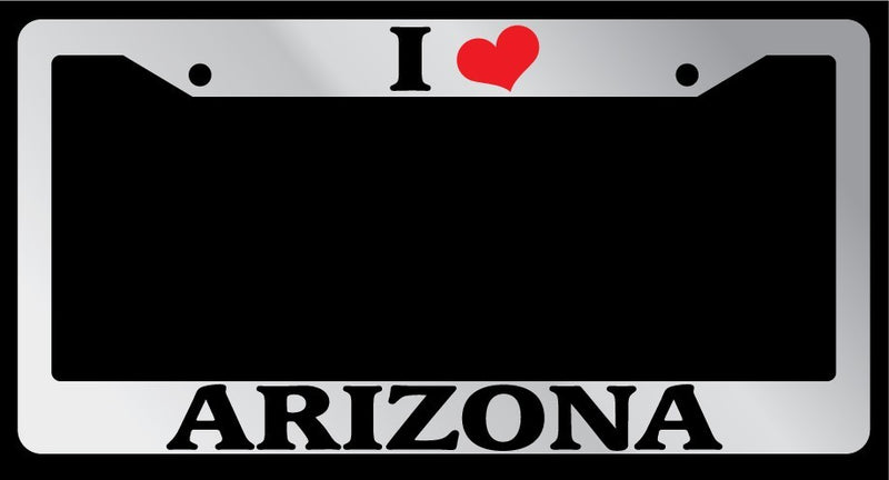 Chrome License Plate Frame I Heart Arizona Auto Accessory 1059  Mod-GRAPH9856236-4384