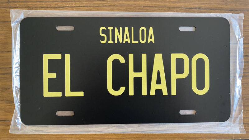 El Chapo Sinaloa Mexico Black License Plate Mexicano Guzman Terre Pueblo rancho