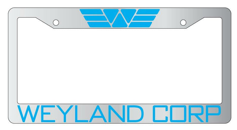 Weyland Corp. Chrome Plastic License Plate Frame Alien  Mod-GRAPH9856236-5164