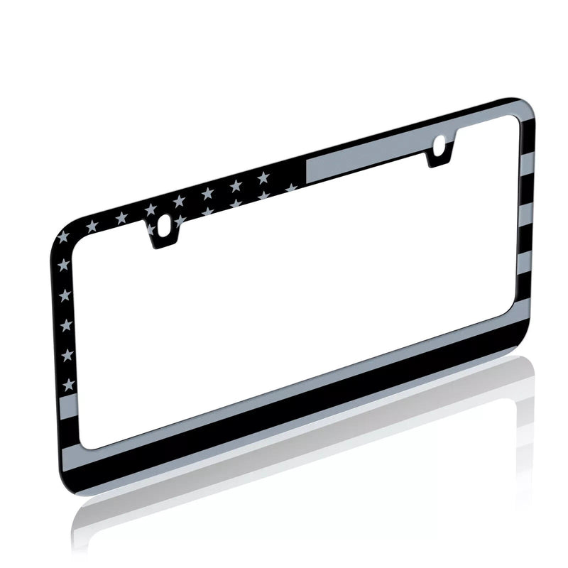 Stainless-Steel Metal Matte American USA Flag License Plate Frame Universal Fit