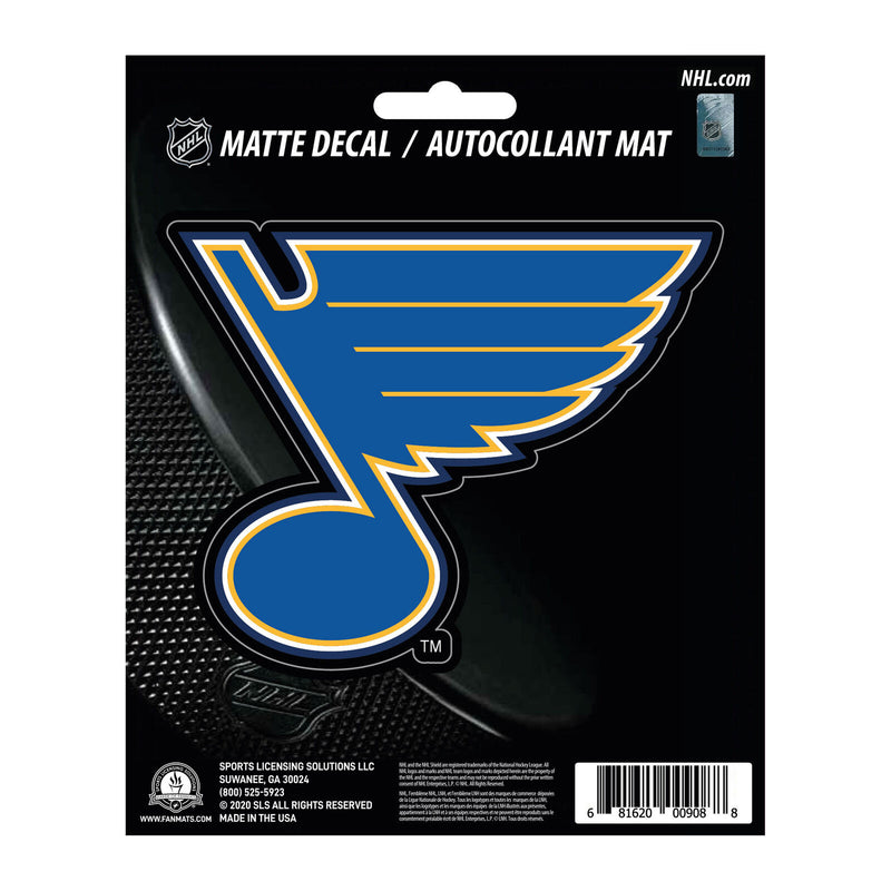 NHL St. Louis Blues Decal Matte 5"X6.25" Auto Boat Cooler Luggage