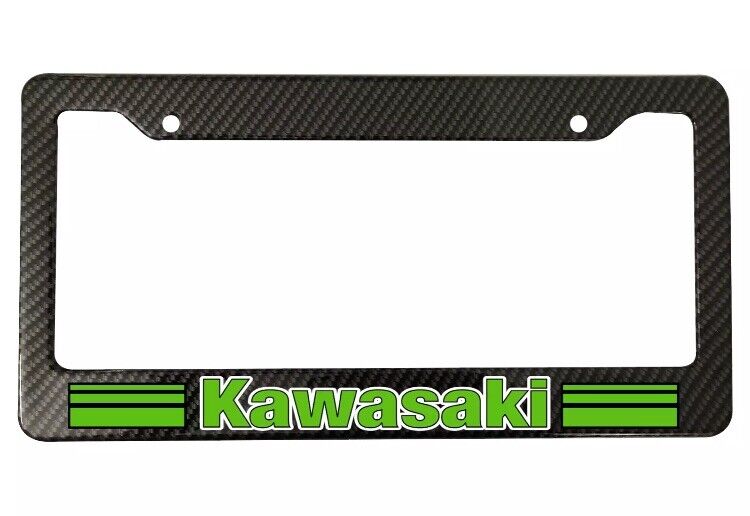 Kawasaki Motorsports Carbon Fiber License Plate Frame Car Truck SUV NEW US