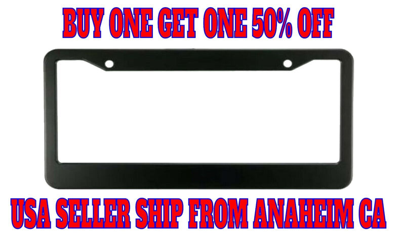 Black License Plate Frame Cover Metal Stainless Front Back Universal Car