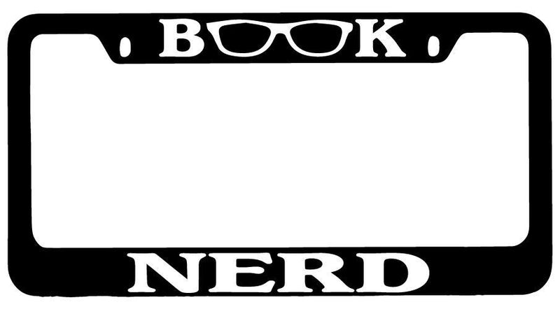 Black METAL License Plate Frame Book Nerd Auto Accessory  Mod-GRAPH9856236-8037