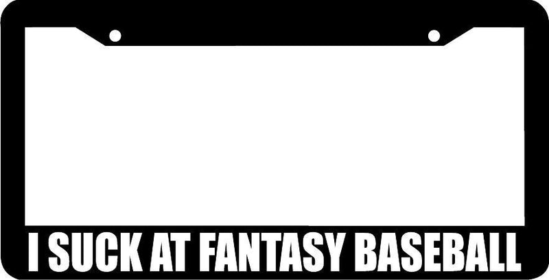 I SUCK AT FANTASY BASEBALL last place league trophy License Plate Frame