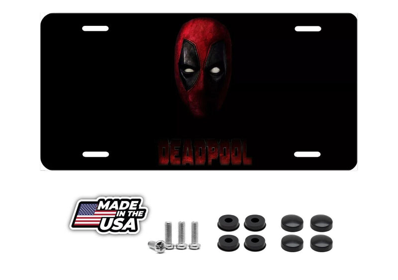 Deadpool, License Plate New Car Tag Metal Aluminum, USA including Hardware